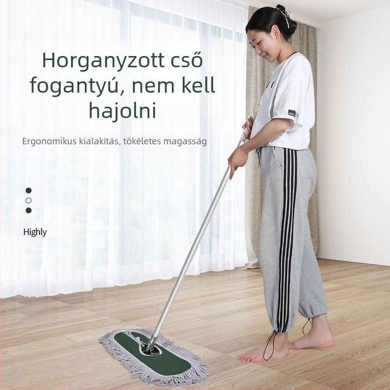 Por mopp pamutszálból, nagy lapos fejű, otthoni használatra, szállodák és gyárak számára, cserélhető rongy fej