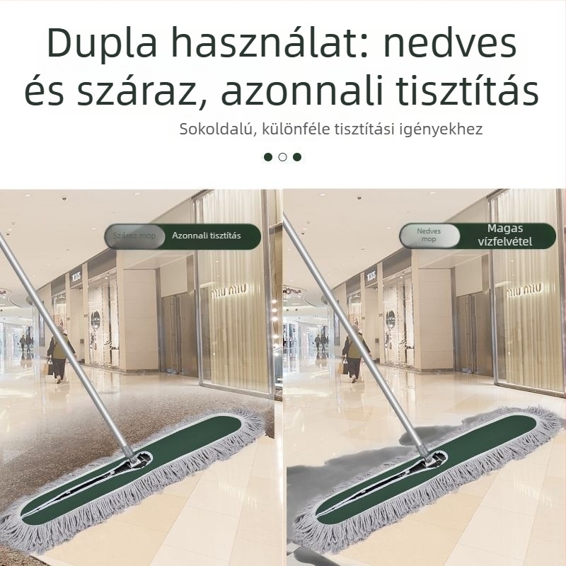 Por mopp pamutszálból, nagy lapos fejű, otthoni használatra, szállodák és gyárak számára, cserélhető rongy fej