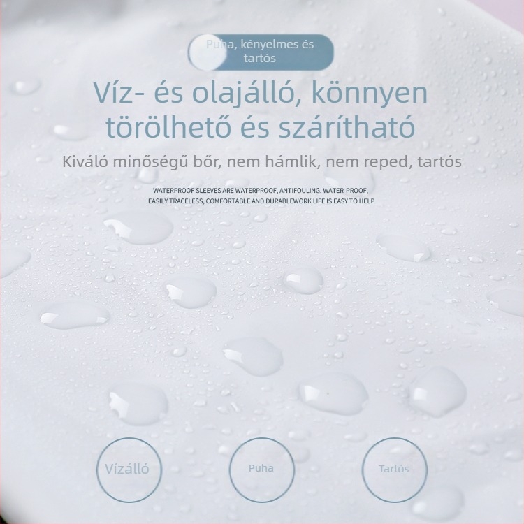 Konyhai PU bőrszárvédők, vízálló és olajálló, hosszított kivitel, fehér, uniszex