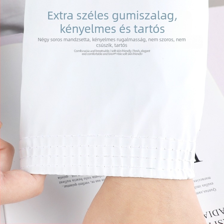 Konyhai PU bőrszárvédők, vízálló és olajálló, hosszított kivitel, fehér, uniszex