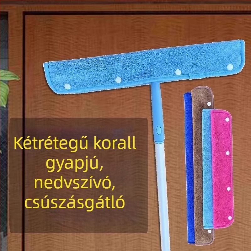 Magic felmosó készlet, cserélhető kendőkkel: mikroszálas kendő és korall fleece nedvszívó