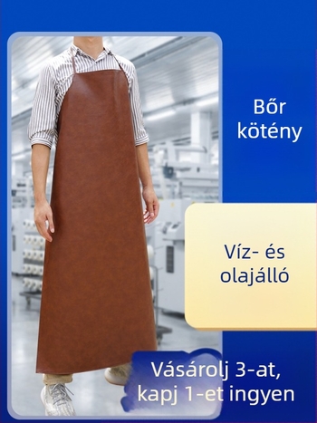 Vastagított olajálló és vízálló puha bőrből készült kötény a konyhához, kopásálló hús- és halárusok számára