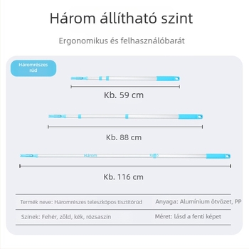Conduo Satto teleszkópos, lapos mikroszálas padlófelmosó, könnyű, 56–119 cm
