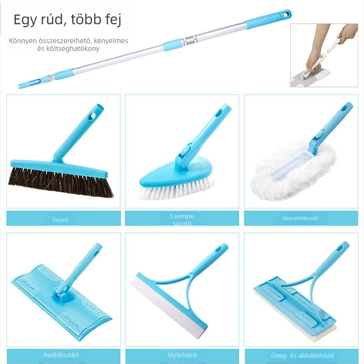 Conduo Satto teleszkópos, lapos mikroszálas padlófelmosó, könnyű, 56–119 cm