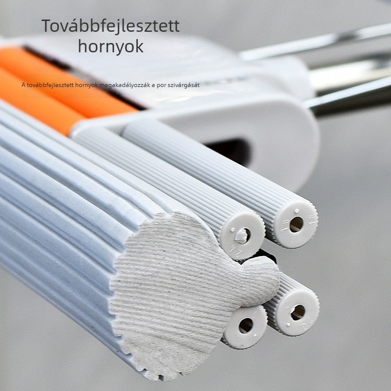 38 cm-es duplagörgős szivacs mop, háztartási használatra, kéz nélküli kinyomás, görgős működés, gumírozott-pamut fej