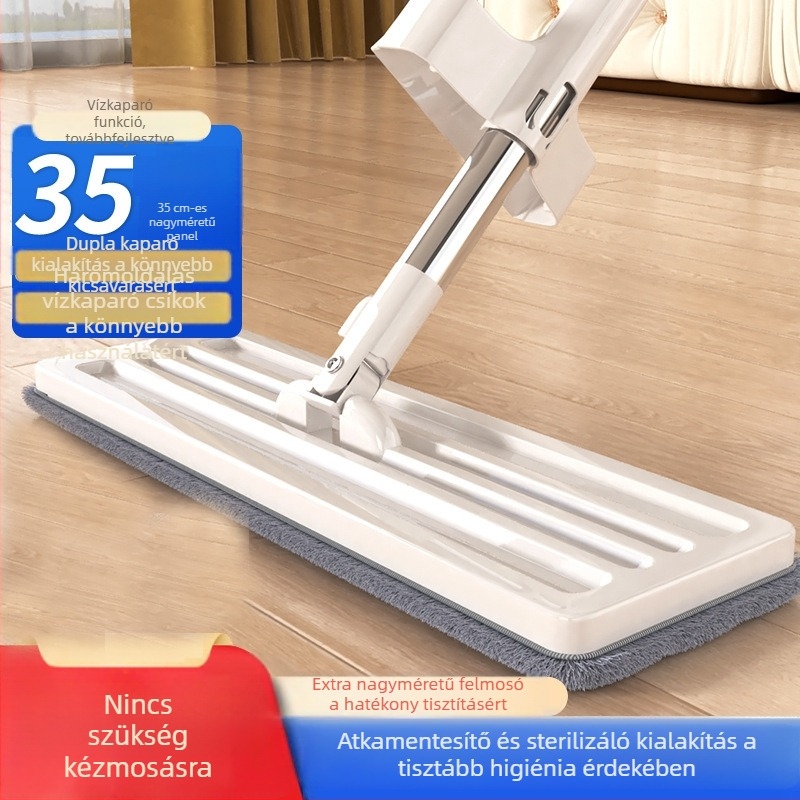 2024 Új, kéz nélküli lapos mop otthoni használatra, mosás nélkül, padlótisztító mop, nagy méret