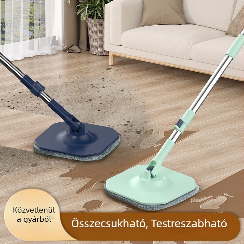Háztartási felmosó forgó fejjel, 360°-os tisztítás, érintésmentes használat, szennyeződés szétválasztás, nappalihoz.