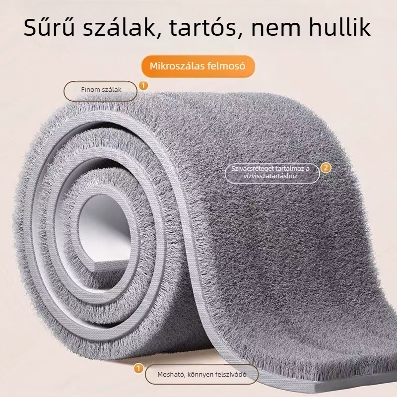 Otthoni használatra szánt mop automata kifacsaró rendszerrel, vízszintes elrendezés, cserélhető kendő, nedvszívó, klipsz-on dizájn, testre szabható