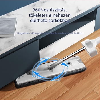 Háztartási sík mop műanyag fejjel, érintésmentes nedves és száraz tisztításhoz, 45 cm fej