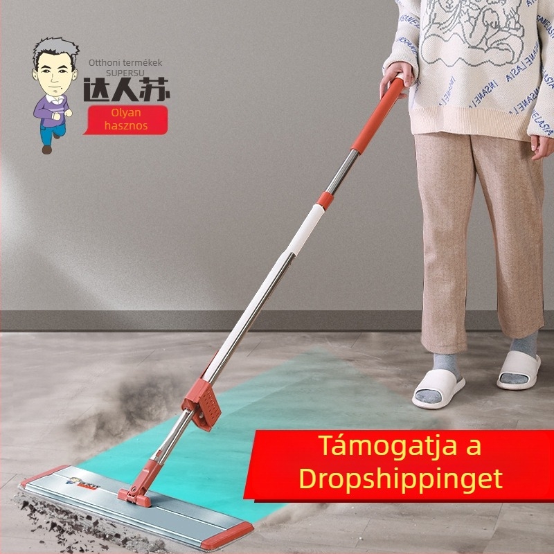 Lapos mop háztartási használatra, kéz nélküli csavarás, alkalmas fa padlóra
