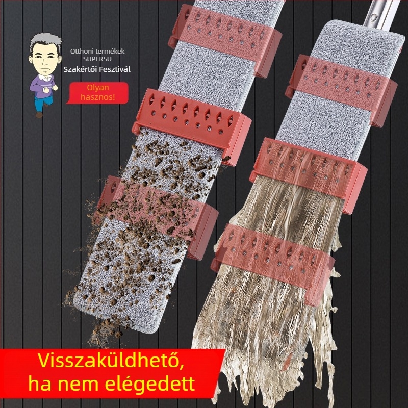 Lapos mop háztartási használatra, kéz nélküli csavarás, alkalmas fa padlóra