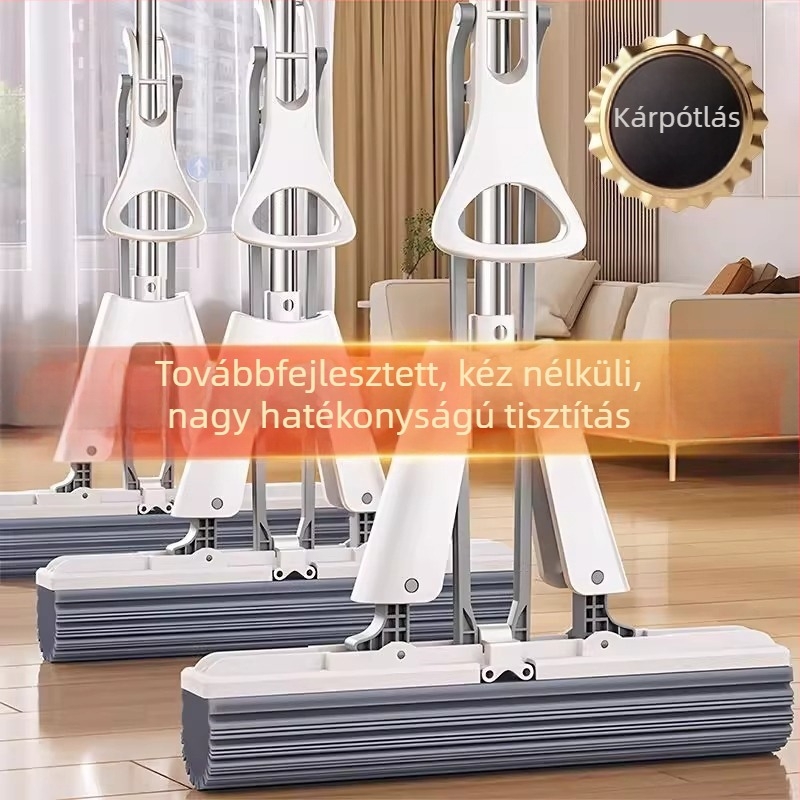 Érintés nélküli szivacsos mop otthoni használatra, összecsukható fürdőszobai mop, nedvszívó, nagy