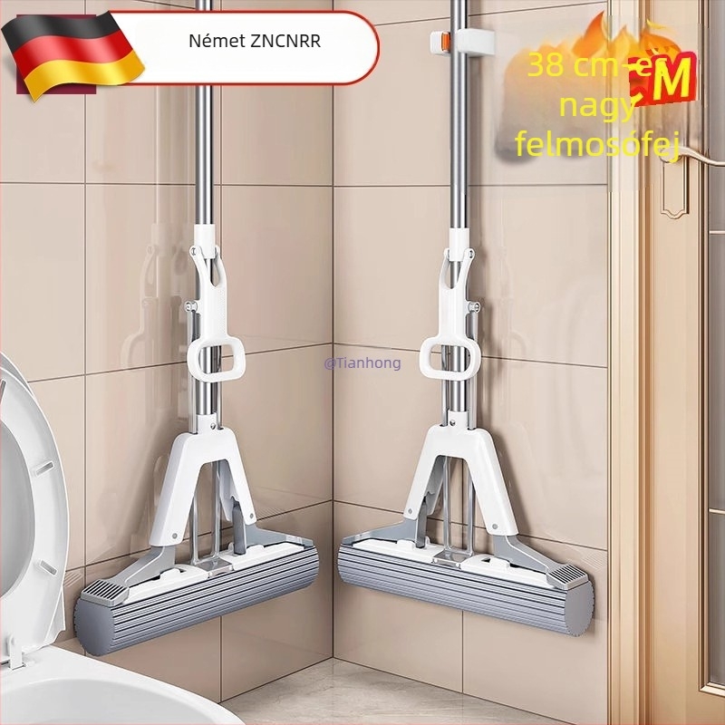 Érintés nélküli szivacsos mop otthoni használatra, összecsukható fürdőszobai mop, nedvszívó, nagy