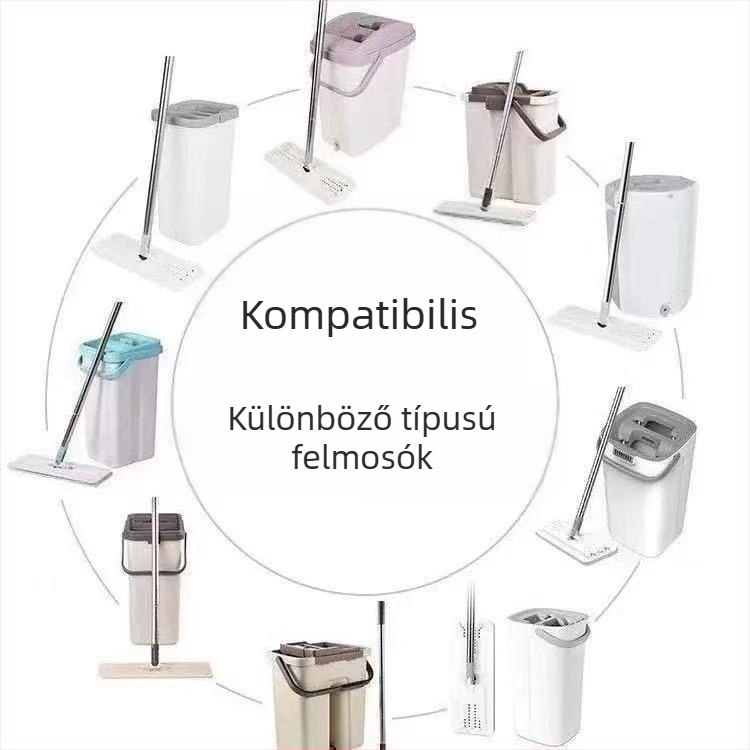 Lapos mophoz cserélhető rongy, kettős végű csatlakozással, vastagított végfedők