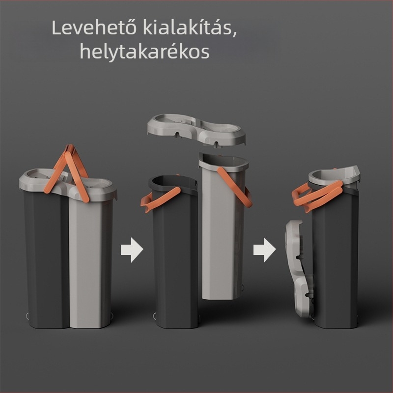 Személyre szabott lapos felmosó készlet leválasztható és összecsukható vödörrel