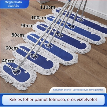 Egyedi sík felmosó kék-fehér pamutfonallal a por eltávolításához