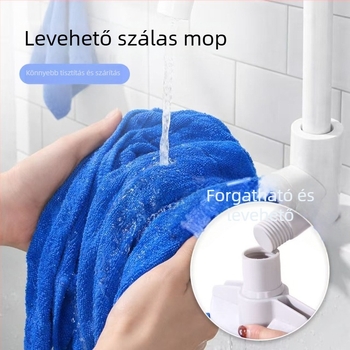 Mop a padlóra abszorpciós, szalaggal ellátott törölköző, rozsdamentes acél nyél, mikroszálas fej, teleszkópos hossz 120–140 cm, lekapcsolható és mosható
