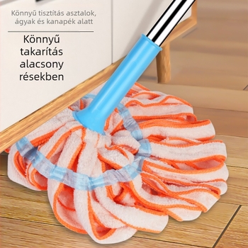 Önkicsavaró forgó mop háztartási használatra, pamut fej, teleszkópos hossz 100–120 cm
