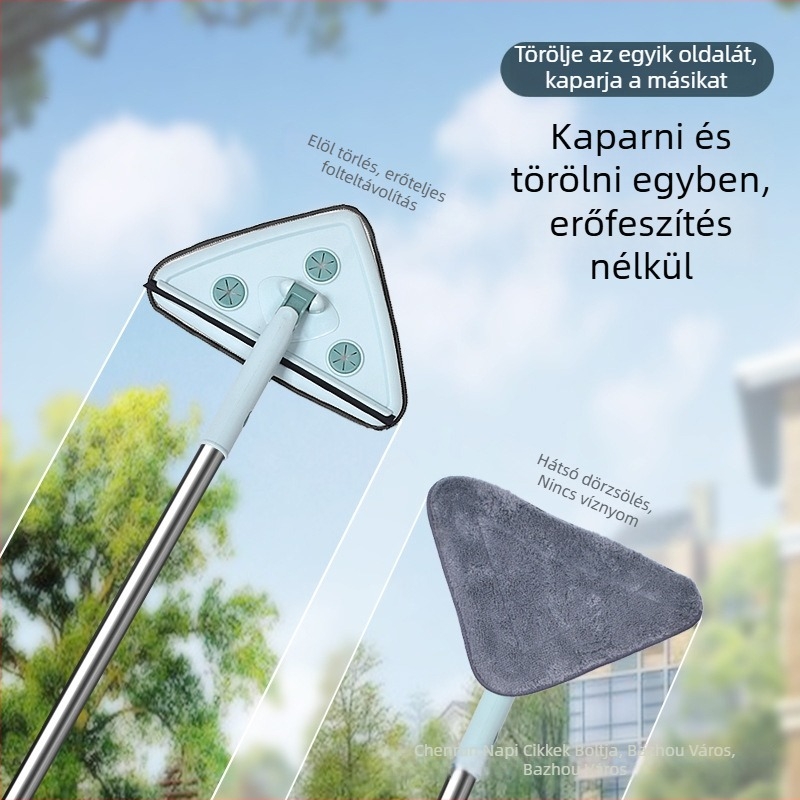 Háromszög alakú kompakt mop por eltávolítására – otthoni tisztítás falakhoz, mennyezethez és üveghez