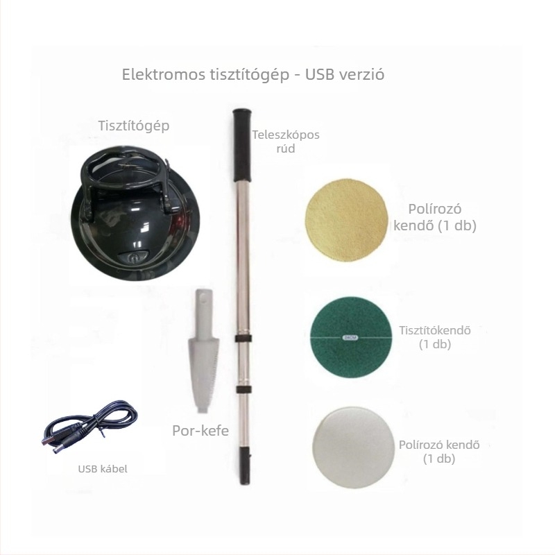 MD37 elektromos mop USB-töltéssel, polírozó tisztító készülék, nedves és száraz tisztítás, kézi toló forgó padlótisztító