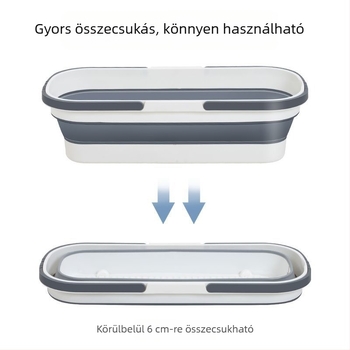 Hordozható összecsukható műanyag felmosóvödör, téglalap alakú