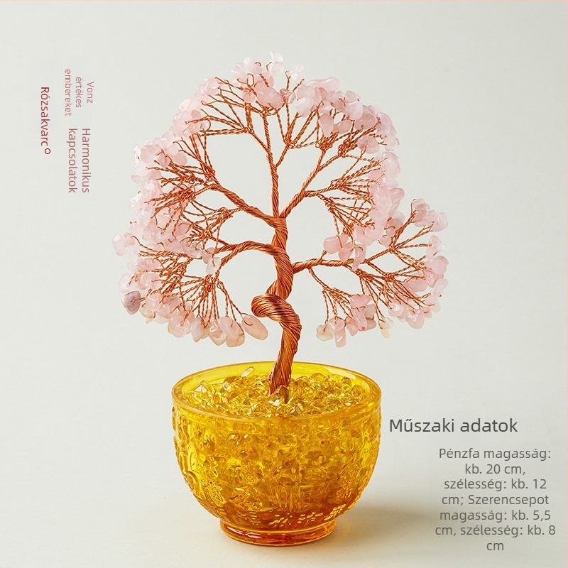 Kristály pénzfa — dekoráció otthonra, a nappaliba és az irodába.