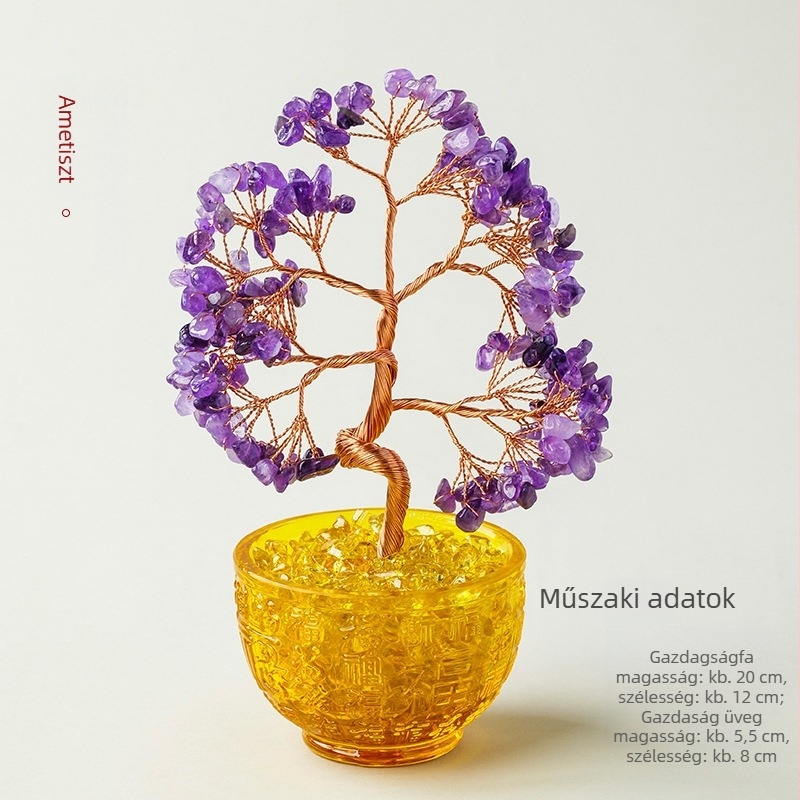 Kristály pénzfa — dekoráció otthonra, a nappaliba és az irodába.