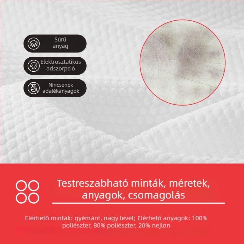 Elektrostatikus poreltávolító papír, egyszer használatos moprongy, haj eltávolító kendő, gyémánt mintás