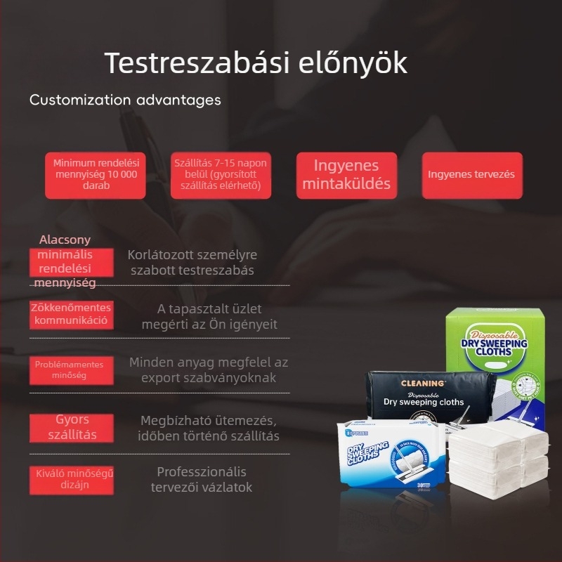 Elektrostatikus poreltávolító papír, egyszer használatos moprongy, haj eltávolító kendő, gyémánt mintás