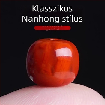 Természetes nyers vörös achát gyöngyök, régi stílusban, derék- és hengeres gyöngyökkel, laza gyöngyökkel buddhista imához és Rudrakshahoz
