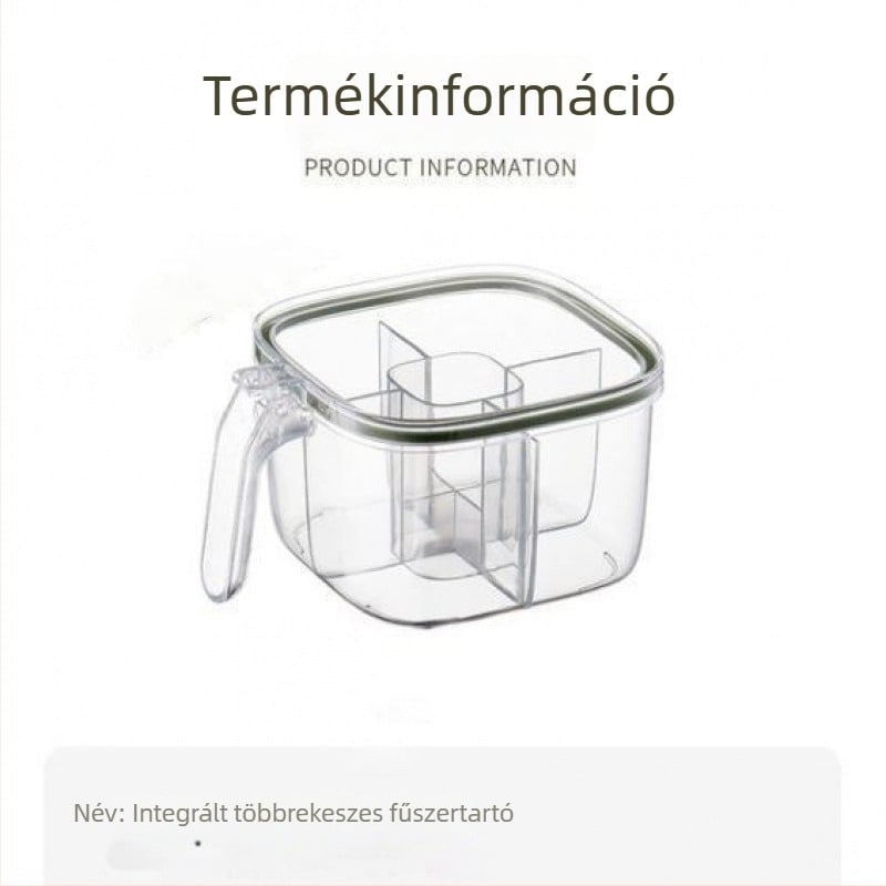 Otthoni konyhai fűszertartó készlet — Többrekeszes tároló sóhoz, MSG-hez és más fűszerekhez