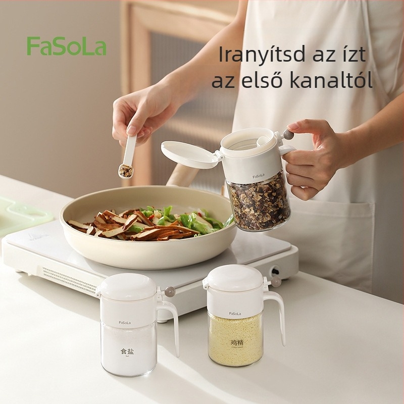 FaSoLa üveg fűszertartó légmentes zárású – nedvességálló tartály szárazfűszerekhez