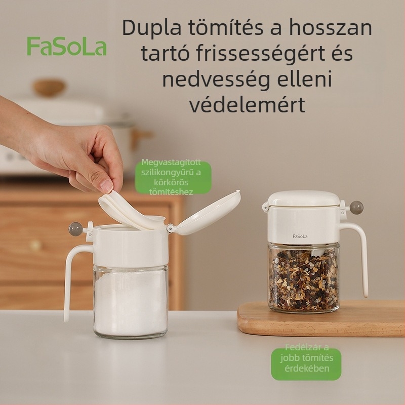 FaSoLa üveg fűszertartó légmentes zárású – nedvességálló tartály szárazfűszerekhez