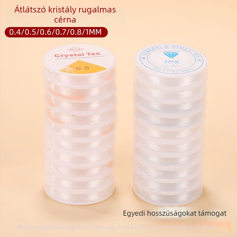 Áttetsző kristályos TPU rugalmas zsinór DIY ékszerkészítéshez