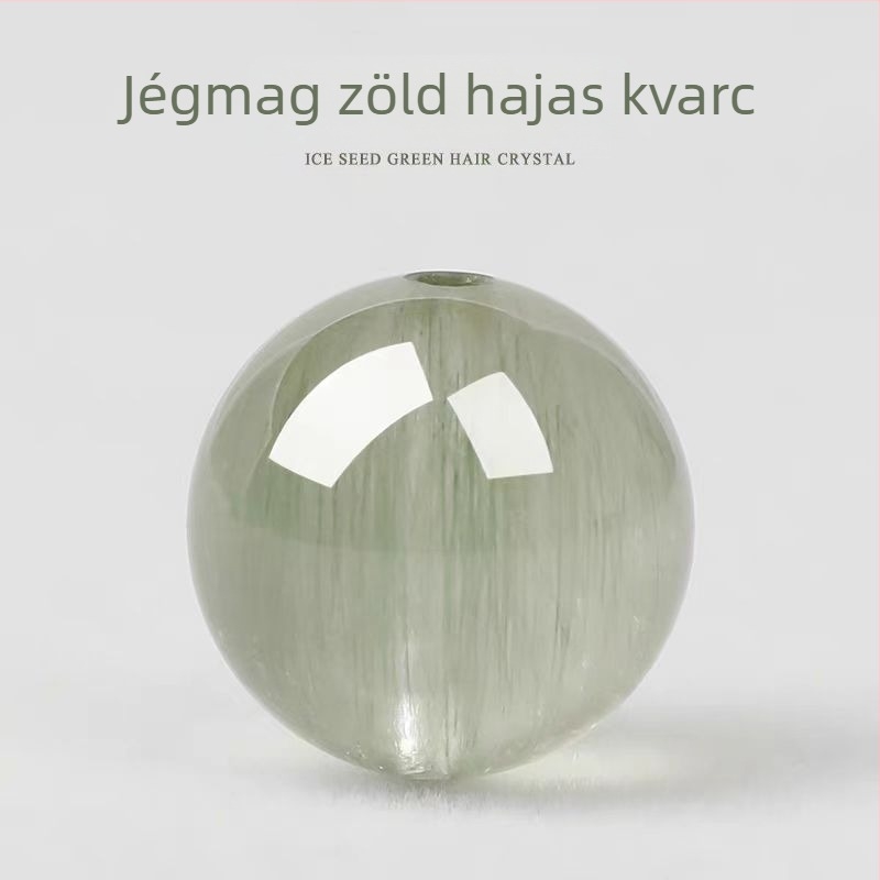 Természetes jégzöld hajkristály szabad gyöngyök DIY karkötőhöz