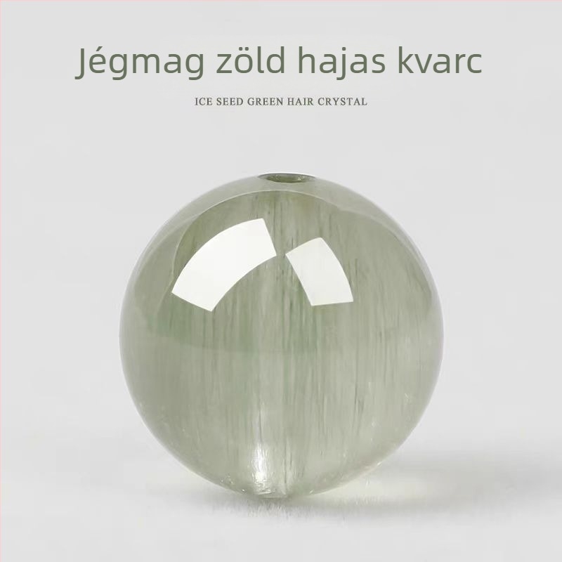 Természetes jégzöld hajkristály szabad gyöngyök DIY karkötőhöz