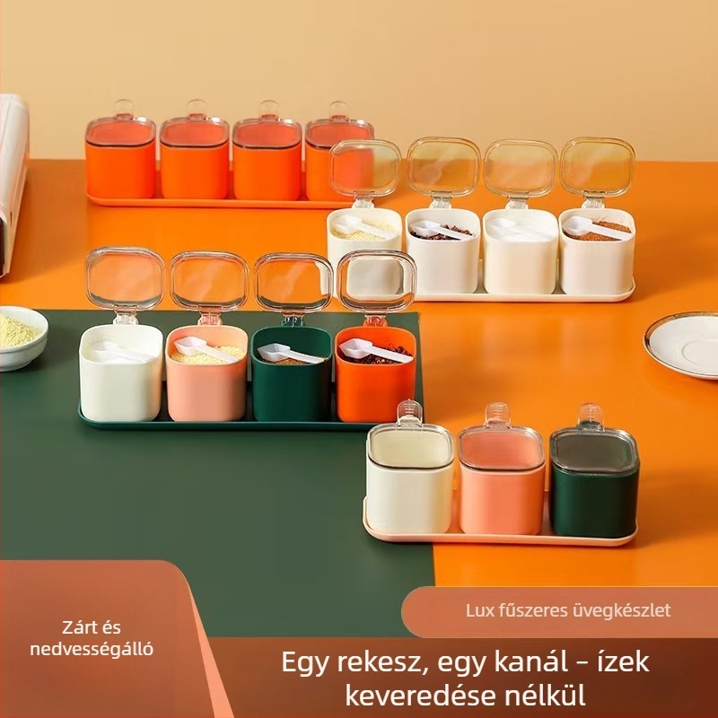 Több rekeszes só- és MSG fűszertartó – integrált konyhai szervező
