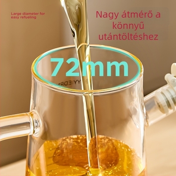 Konyhai üveg olajtartó, csepegésmentes, olaj- és ecetpalack, élelmiszer-minőségű, szójaszósz és fűszerek tárolója, szabadalmaztatott dizájn