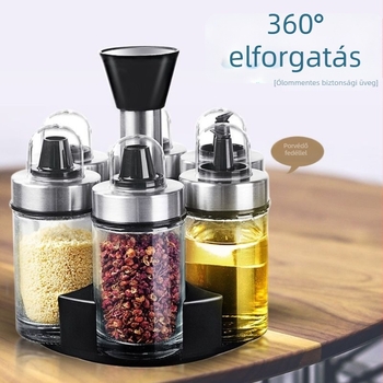 Üveg fűszertartó és tároló készlet a konyhához