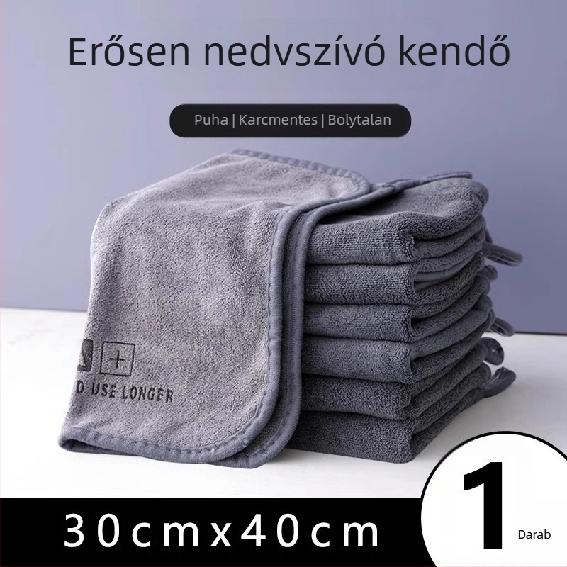 Megvastagított mikroszálas tisztítókendő, szöszmentes, rendkívül nedvszívó autómosáshoz és háztartási használathoz