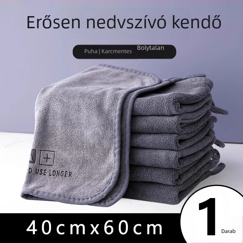 Megvastagított mikroszálas tisztítókendő, szöszmentes, rendkívül nedvszívó autómosáshoz és háztartási használathoz