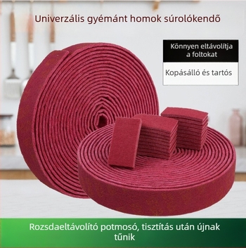 Új, vastagított emery szivacs konyhai tisztításra – rozsdamentes felületek tisztítása, polírozása és súrolása, karcolásmentesen edényeken.