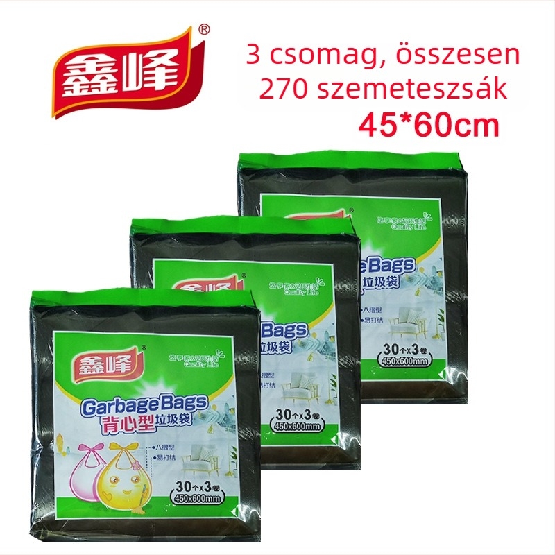 Xinfeng vest-stílusú egyszer használatos szemeteszsákok, 45×60 cm, közepes méret, otthoni használatra