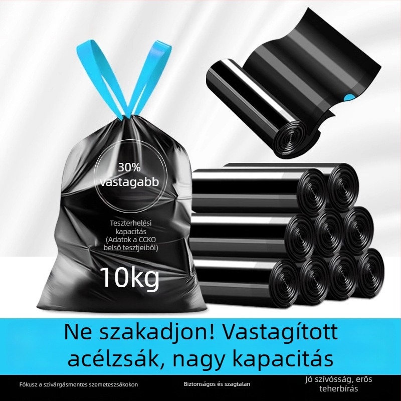 Levendulás illatú háztartási szemeteszsákok, vastagított kivitel, fogantyúval és húzózsinórral, nagy méret, szúnyogbiztos, szakadásálló, konyhai használatra, extra vastag