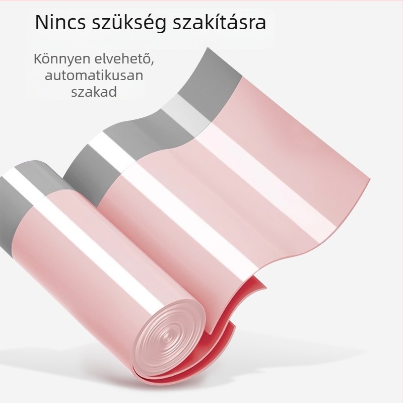 Zsinóros szemeteszsák, háztartási használatra, vastagabb, szakadásálló, konyha és fürdőszoba számára, fekete műanyag, nagy méret