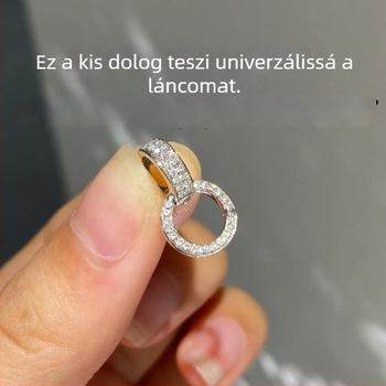 18K fehérarany bevonat nyaklánc gyémántokkal, gyöngyökkel, jade-del és drágakövekkel, összekapcsoló zár, sokoldalú kiegészítő nőknek