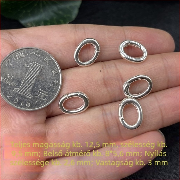 S925 Sterling ezüst, megvastagított ovális csatfej kötő nyaklánchoz és karkötőhöz, medál, finom DIY kiegészítők