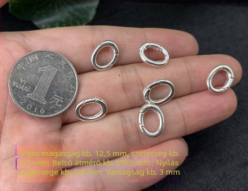 S925 Sterling ezüst, megvastagított ovális csatfej kötő nyaklánchoz és karkötőhöz, medál, finom DIY kiegészítők