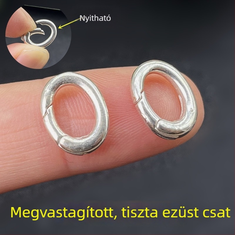 S925 Sterling ezüst, megvastagított ovális csatfej kötő nyaklánchoz és karkötőhöz, medál, finom DIY kiegészítők