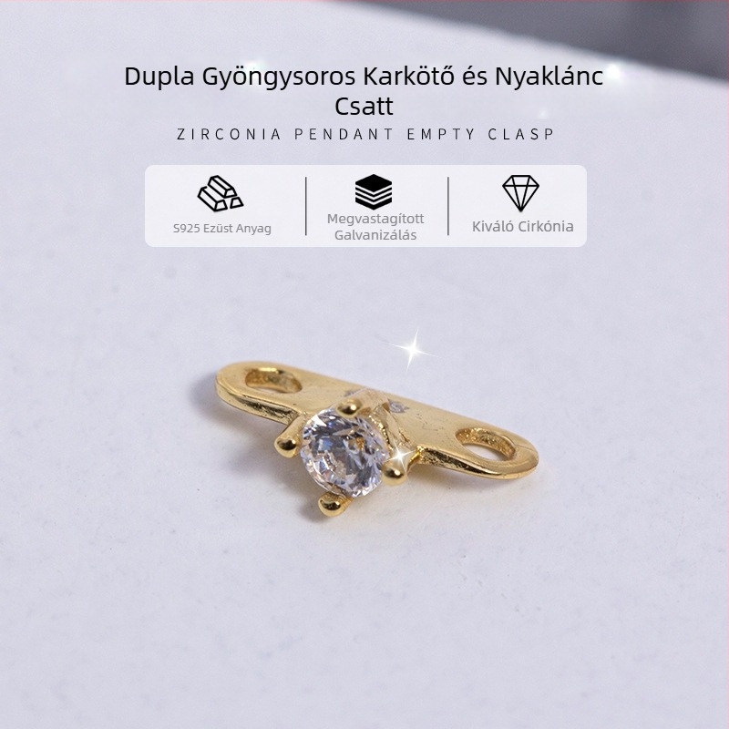 DIY gyöngy ékszer: S925 sterling ezüst, dupla soros gyöngy karkötő és nyaklánc kapoccsal
